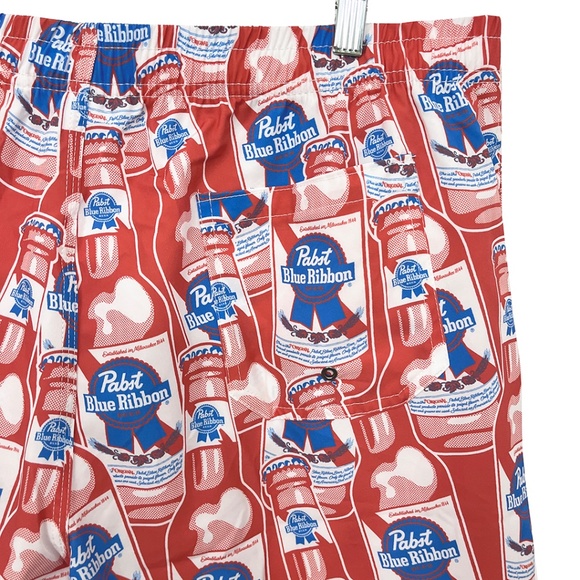 NWOT Pabst Blue Ribbon Beer Swim Trunks 6.5” Inseam Men’s XL - Picture 4 of 8